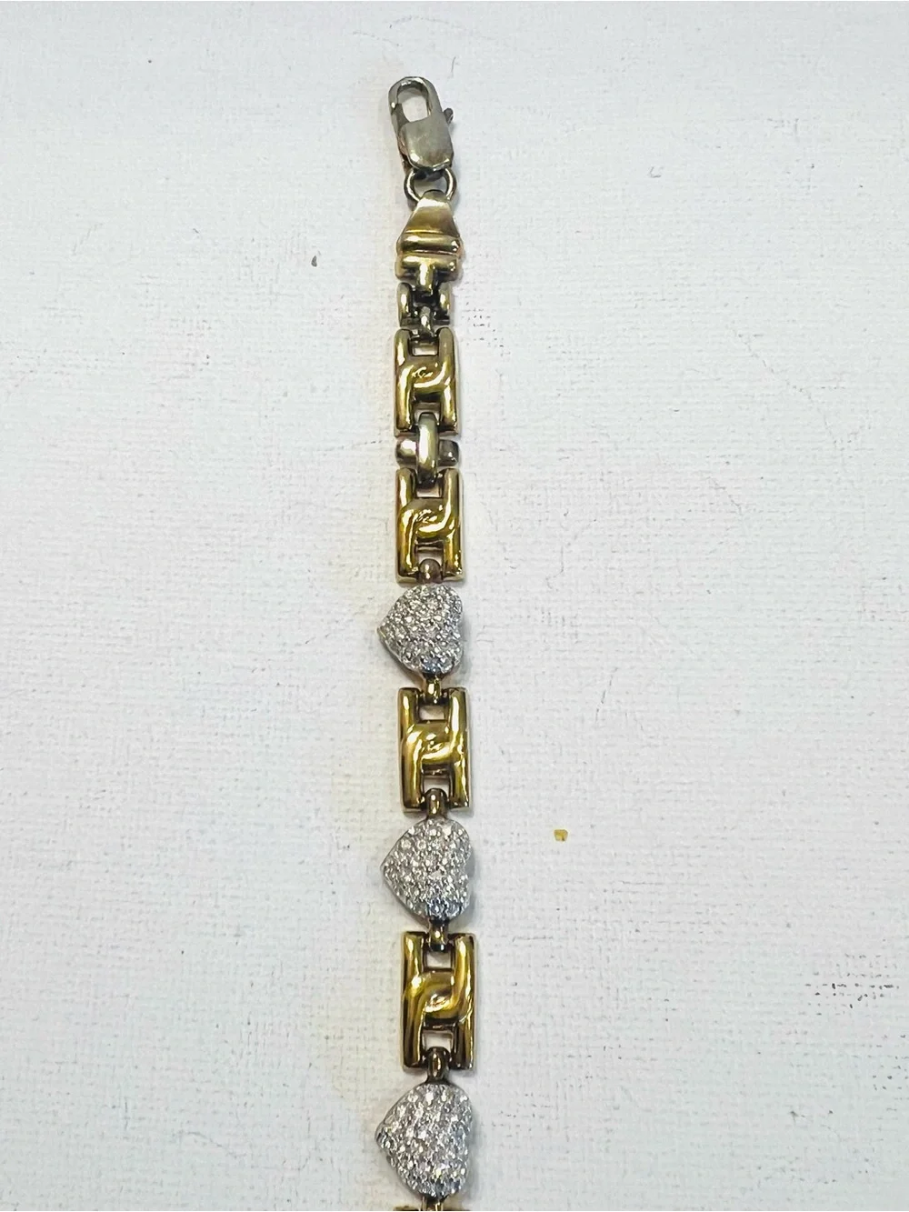 An Italian-made 925 vermeil panther link bracelet with pavé accents